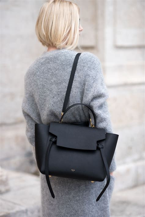 celine belt tote bag black|Celine belt bag street style.